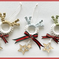 Macrame 編織麋鹿花圈 DIY材料包 附教學影片 初學可