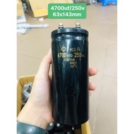 Screw capacitor 4700uf/250v size 63x143mm