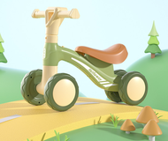 4-Wheel Toddler Balance Bike – Baby Walker Ride-On Toy for 1-3 Year Olds Sit-to-Scoot Learning Bike