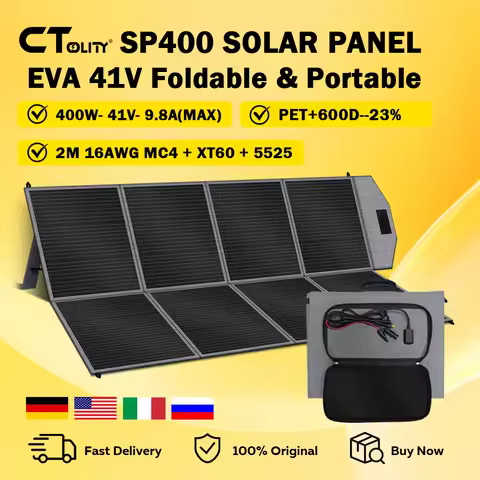 CTOLITY SP400 Portable Solar Panel 400W 41V Flexible Solar Charger Generator IP65 Caming RV Power St