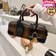 🎉新品好折扣✨Loewe Amazona 23 Cropped Bag 格紋麂皮與 Nappa 小牛皮包 棕色