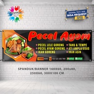 Spanduk Banner MMT  Warung Makan Pecel Lele Pecel Ayam & Seafood Outdoor Bisa Request Desain