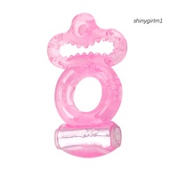 SQH~ Male Vibrating Penis Lock Soft Silicone Cock Ring Delay Ejaculation Sex Toy