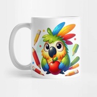 Cute Colorful Parrot Mug by Dmytro