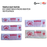 TRIPLE HAT PATOK BRAND PLASTIC ICE CANDY BAG 5 PACKS (500 PCS) (100PCS/PACK)