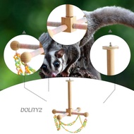 [Dolity2] Wooden Swing Bird Toy Stand Perch Exercise Rope Cage Enrichment Accessory for Small Parrot