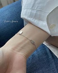 Pandora's 金工飾品設計╭。安革利亞"刻字"雙吊墜 925全純銀手鍊 ☞正韓空運預購追加款☜