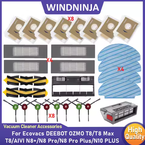 Main brush/Side brush/Dust Bag/Hepa Filter/Dust Box For ECOVACS Deebot T8 T8+ T8 AIVI T9 T9+ N8/N8 P
