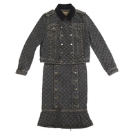 路易威登 Monogram Denim 棉質黑色套裝外套和半身裙 LV 0887 [LOUIS VUITTON] 成色極佳