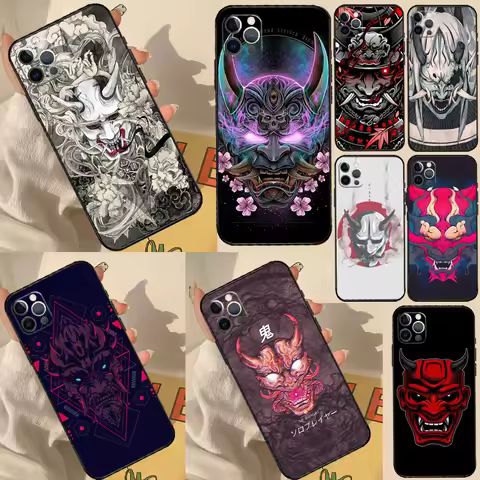 Oni Hannya Demon Mask Case For Oppo A98 A58 A78 A18 A38 A60 A80 A40 A77 A57 A17 A74 A54 A94 A96 A76 