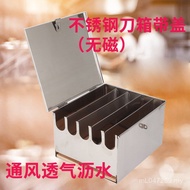 Kitchen Non-Magnetic Kitchen Knife Holder with Lid Stainless Steel Extra Thick Knife Box Knife Box S
