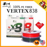 STRIKE 2 VERTEX 838, 100% PE LINE, X8 BRAID LINE 150M/300M, FISHING LINE