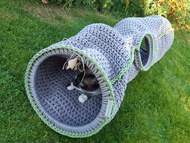 戶外貓隧道寵物床鉤針貓屋