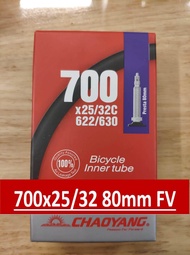 ยางในเสือหมอบ Chaoyang 700x25-32C F/V 80MM จุ๊บเล็กสำหรับล้อขอบสูง