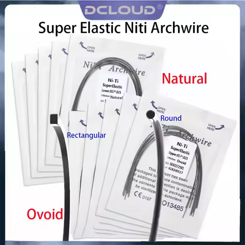 DCLOUD 100Pcs/10Packs Dental Orthodontic Archwire Super Elastic Niti Wire For Teeth Braces Ovoid/Nat