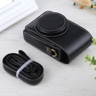 全城熱賣 - PU皮質相機包適用於適用於Ricoh/理光GRIII GRII, 索尼 ZV-1 DSC-RX100M7/M6/M5/M2 帶背帶 (顏色：黑色)