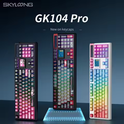 SKYLOONG GK104 Pro Full-Size 3-Mode Wireless Mechanical Keyboard with 3.0 Screen 3 Knobs Hot-Swappab