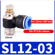 SL 12-03 Pneumatic Fitting Speed Control 12mm To External Thread 3/s8 inches
