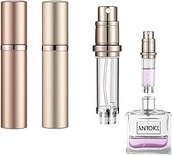 Travel Perfume Bottle Refillable Atomiser - 2-Pack 5 ml Perfume Bottle, Pocket Perfume Dispenser, Fr