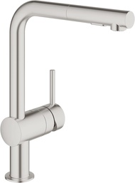 GROHE Minta Single Lever Kitchen Mixer Tap with Pull-Out and Dual Spray Function L-Spout (2 Colours available)