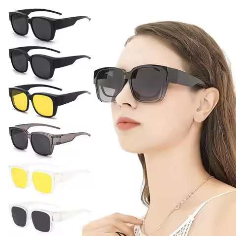 Eyewear UV Protection That Can Be Worn over Other Glasses Square Shades Wrap Around Fit Over Glasses