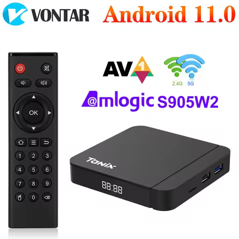 Tanix W2 Smart TV Box Android 11 Amlogic S905W2 4GB 64GB Support AV1 Dual Wifi Media Player TVBOX Se