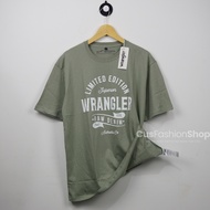 Wrangler Import เสื้อยืดนำเข้าจากอเมริกา Wrangler สำหรับผู้ชายเสื้อยืดผู้ชายแขนสั้นเสื้อยืดแฟชั่น Distro ผู้ชาย/ผู้หญิง Sage