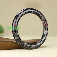 Natural Plum Blossom Jade Bracelet Round Bangle Plum Blossom Jade Stone Bracelet Round Bar