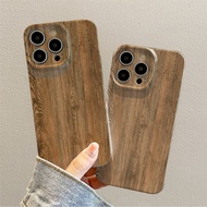 Creative wood grain Shockproof full-Inclusive hard shell camera lens Protective casing phone compati