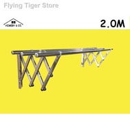 ✌☄HOMEBY【3 BAR/ 4 BAR】2.0M Stainless Steel Wall-Mounted Retractable Cloth Hanger / Indoor Outdoor Ha