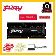 Kingston FURY Impact SODIMMs DDR4 8GB / 16GB / 32GB 2666MHz / 2933MHz / 3200MHz Laptop Ram