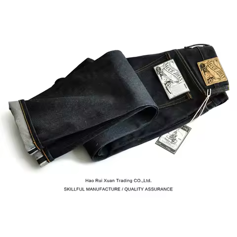 SauceZhan 315XX-18OZ Men Jeans Denim Jeans for Men Taper Fit Selvedge Denim Raw Jeans Blue Jeans Thi