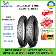 TAYAR  MICHELIN PILOT STREET 110/80-17, 120/70-17, 130/70-17, 60/90-17, 70/90-17, 80/90-17, 80/90-14 TUBELESS TYRE