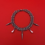 MrR手作不鏽鋼圈尖刺吊墜珍珠手鍊