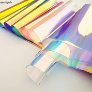 UPSTOMY Rainbow Film Vinyl, 20*95CM Shiny Iridescent Film, DIY Candy Color Transparent Tarpaulin Bow