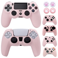 {Enjoy the small store} Pink Soft Silicone Protective Case For PS4/ PS5/Xbox One S/Xbox Series S X/Switch Pro/Xbox360 Controller Skin Gamepad Cover