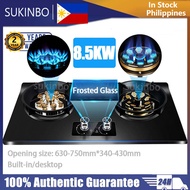 SUKINBO 8500W Gas Stove Double Burner Tempered Glass  Liquefied Gas Stove Kompor Dapur Gas Built In/Table Desktop