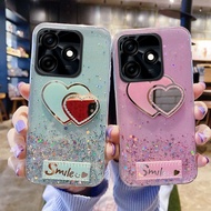 For itel A50 A48 A49 A58 Case Glitter Soft Transparent Be Love Makeup Mirror Stars Moon for itel A49