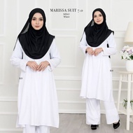 Suit Muslimah Jubah Seluar Umrah Haji Plain Marissa Suit 7.0 Muslimah Set Nursing Friendly Size S-3X