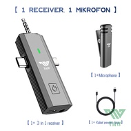 TNW-Y12 Microphone Wireless 3 IN 1 Dual Mikrofon Clip on Mic bluetooth Tanpa kapel Microphone youtub