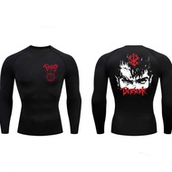 Anime Berserk Black Men T Shirt Sun Protection Sport Second Skin Gym Running T-Shirt Mens Fiess Long