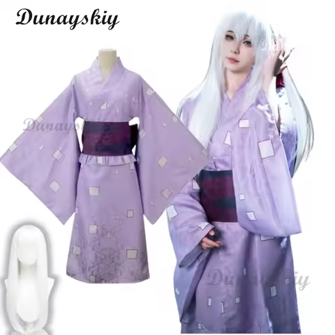 Anime Daki Ume Cosplay Costume Set Childhood Kimono Wig for Entertainment District Arc Halloween Car
