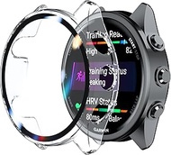 Rojeuinn Case for Garmin Forerunner 970/570 47 mm Protective Case with Screen Protector, Hard PC 360
