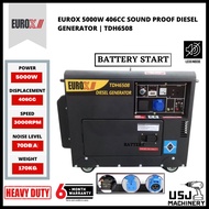 EuroX 5KVA (5000Watt) Sound Proof Diesel Generator TDH6508 - Battery Start - 6 Months Local Warranty
