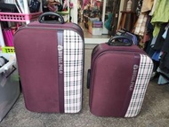 *紫色POLO布面格紋行李箱 24吋 $450 *紫色POLO布面格紋行李箱 28吋 $650