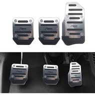 Pack-3 Car Accelerate Pedal Pads Kits, Anti-Slip Durable Metal Manual Vehicle Brake Pedal Cover Repl