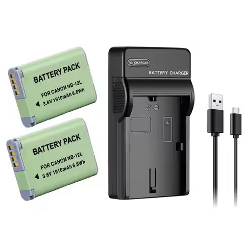 1910mAh NB-12L NB 12L NB12L Battery + Charger For Canon PowerShot G1 X Mark II G1X Mark 2 For PowerS