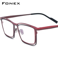 FONEX กรอบแว่นตาไทเทเนียมบริสุทธิ์ผู้ชาย2023ใหม่ F85765แว่นตาแว่นสายตาสั้นแว่นตาสี่เหลี่ยมวินเทจ