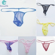 【Focuslife】Underwear Thong Ultra-thin Breathable Fashion G Strings Liquid Mens Mesh