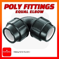 POLY FITTINGS POLY ELBOW EQUAL ELBOW EQUAL BEND 20MM/25MM/32MM STANDARD HDPE FITTINGS PENYAMBUNG PAI